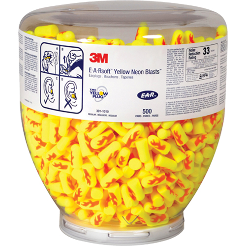 E-A-Rsoft Yellow Neons Earplugs, Bulk - Canister D. Morneault & Fils