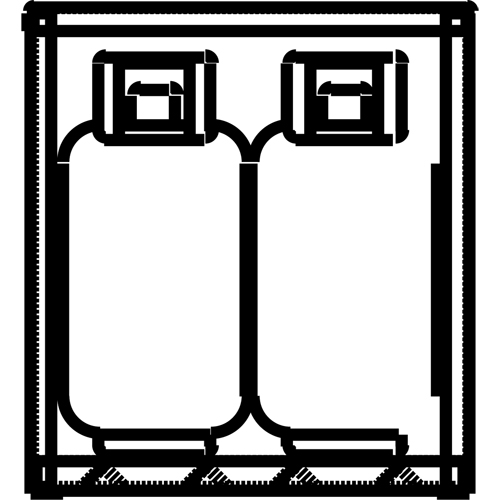 Aluminum LPG Cylinder Locker Storage, 4 Cylinder Capacity, 30" W x 32" D x 33-1/2" H, Silver D. Morneault & Fils