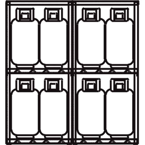 Aluminum LPG Cylinder Locker Storage, 16 Cylinder Capacity, 60" W x 32" D x 65" H, Silver D. Morneault & Fils