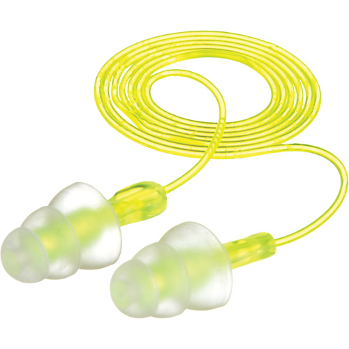 E-A-R Tri-Flange Reusable Earplugs, Corded, Bulk - Polybag, 26 dB NRR, One-Size D. Morneault & Fils