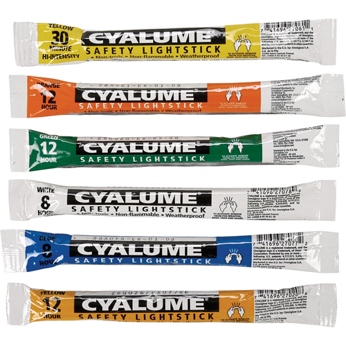 B&acirc;tons de s&eacute;curit&eacute; luminescents Cyalume 6", Vert, Dur&eacute;e 12 h D. Morneault & Fils
