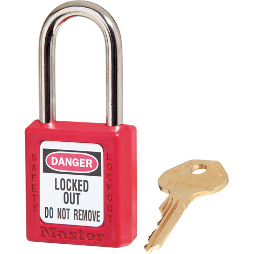 Cadenas de s&eacute;curit&eacute; Zenex 410, Rouge, Cl&eacute;s diff&eacute;rentes, Thermoplastique, Largeur de 1-1/2" D. Morneault & Fils