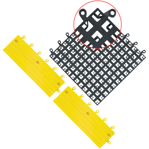 ErgoDeck&reg; Mat No. 560, PVC, 1-1/2' W x 1-1/2' L, 7/8" Thick, Black D. Morneault & Fils