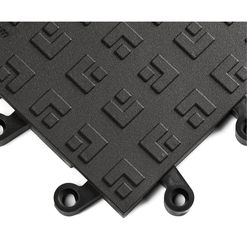 ErgoDeck&reg; Ergonomic Flooring System No. 562, PVC, 1-1/2' W x 1-1/2' L, 7/8" Thick, Black D. Morneault & Fils
