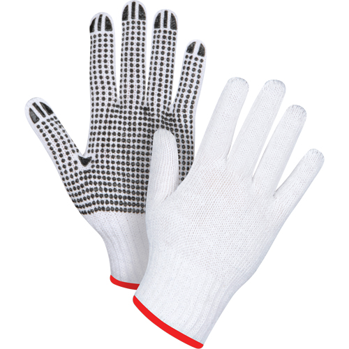 Gants tricot&eacute;s &agrave; pois, Poly/coton, Un c&ocirc;t&eacute;, Calibre 7, Petit D. Morneault & Fils