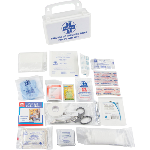 Trousse de premiers soins, Dispositif m&eacute;dical Classe 1, Boîte en plastique D. Morneault & Fils