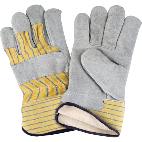 Gants d'ajusteur doubl&eacute;s pour l'hiver, T-Grand, Paume en Cuir de vache refendu, Doublure en Molleton de coton D. Morneault & Fils