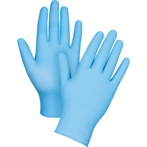 Gants jetables de calibre m&eacute;dical r&eacute;sistants &agrave; la perforation, Moyen, Nitrile, 3,5 mils, Sans poudre, Bleu, Classe 2 D. Morneault & Fils