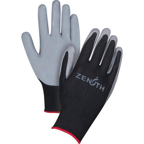 Gants enduits confortables de premi&egrave;re qualit&eacute;, 8/Moyen, R&ecirc;vetement Nitrile, Calibre 13, Enveloppe en Polyester D. Morneault & Fils