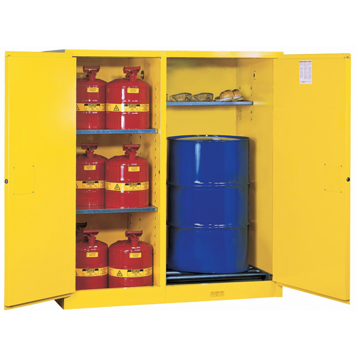 Sure-Grip&reg; EX Double-Duty Safety Cabinets, 115 US gal. Cap., 13 Drums, Yellow D. Morneault & Fils