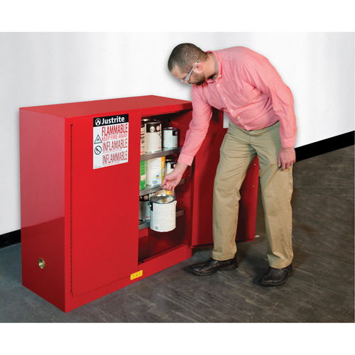 Sure-Grip&reg; EX Combustibles Safety Cabinet for Paint and Ink, 40 gal., 3 Shelves D. Morneault & Fils