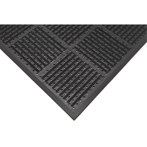 Tapis r&eacute;versible Outfront no 227, Caoutchouc, Grattoir Type, Motif &agrave; fentes, 3' x 6', Noir D. Morneault & Fils
