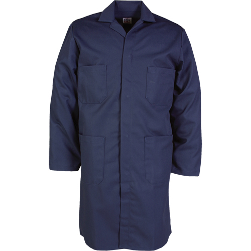 Lab Coat, Poly-Cotton, 46, Navy Blue D. Morneault & Fils