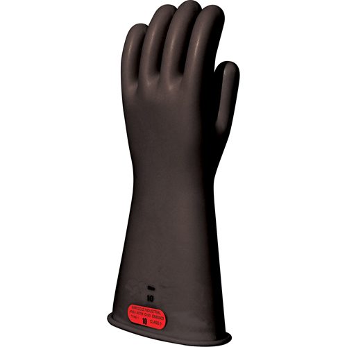 Black Natural Rubber Insulating Gloves, ASTM Class 0, Size 8, 11" L D. Morneault & Fils