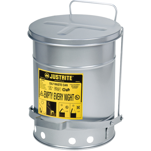 Contenants pour d&eacute;chets huileux, Homologu&eacute; FM/List&eacute; UL, 6 gal. US, Argent D. Morneault & Fils
