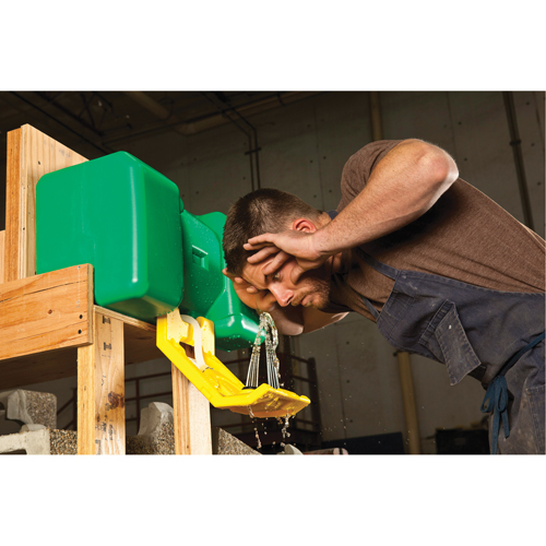 Poste de douche oculaire, Aliment&eacute; par gravit&eacute;, Capacit&eacute; 9 gal., Conformit&eacute; ANSI Z358.1 D. Morneault & Fils