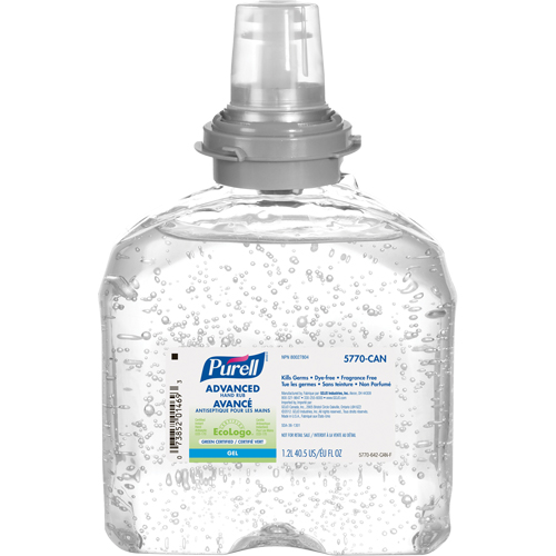 TFX Advanced Hand Sanitizer, 1200 ml, Cartridge Refill, 70% Alcohol D. Morneault & Fils