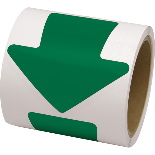 D&eacute;calcomanie en couleur pour le marquage des planchers, Fl&egrave;che, 4" lo x 4" la, Vert, Vinyle D. Morneault & Fils