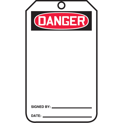 Safety Tags, Plastic, 3-3/8" W x 5-7/8" H, English D. Morneault & Fils