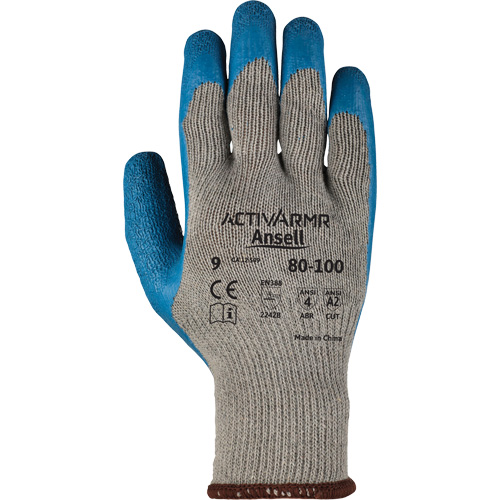 Gants ActivArmr 80-100, 9/Grand, R&ecirc;vetement Latex de caoutchouc, Calibre 10, Enveloppe en Polyester/Coton D. Morneault & Fils