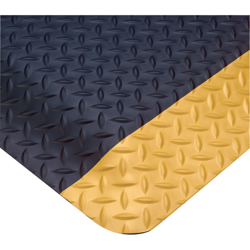 Tapis Smart No 497, Losange, 3' x 75' x 1", Noir/Jaune, PVC D. Morneault & Fils