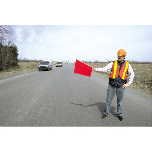 Traffic Safety Flags, Mesh, With Handle D. Morneault & Fils