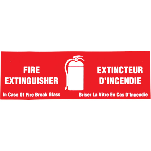 "Fire Extinguisher / Extincteur d'incendie" Label, 2" x 6", Vinyl, Bilingual with Pictogram D. Morneault & Fils