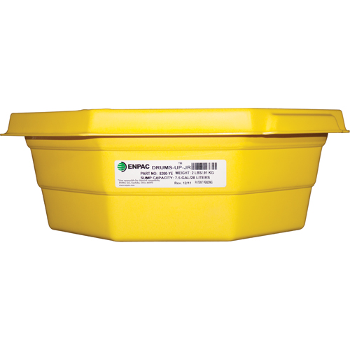 Drums-Up Jr. Trays, 22.75" L x 22.75" W x 7.5" H, 7.5 US gal. Spill Capacity D. Morneault & Fils