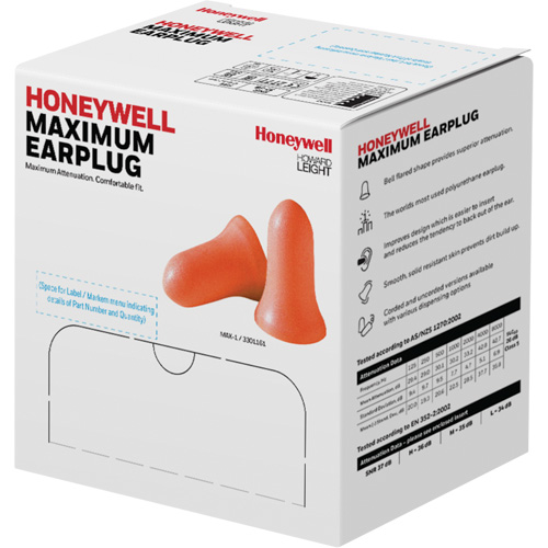 Howard Leight Maximum Foam Earplugs, Bulk - Polybag D. Morneault & Fils