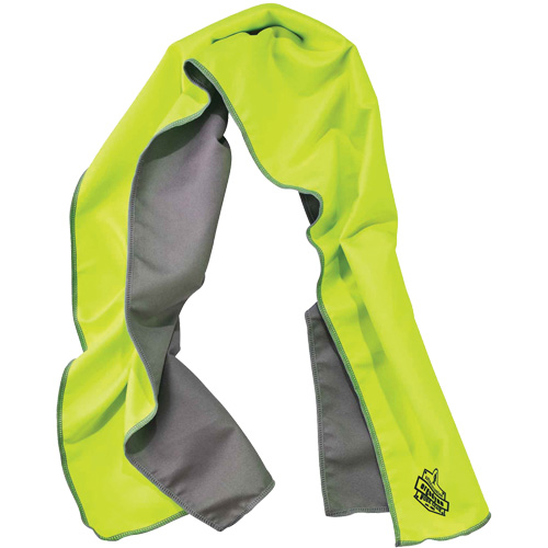 Chill-Its&reg; 6602MF Microfiber Cooling Towel, Hi-Vis Lime D. Morneault & Fils