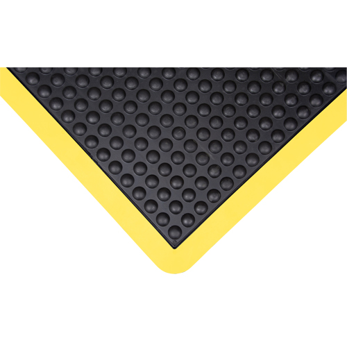 Anti-Fatigue Dome Matting, Bubbled, 3' x 4' x 1/2", Black, Rubber D. Morneault & Fils