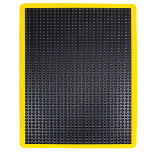Anti-Fatigue Dome Matting, Bubbled, 3' x 4' x 1/2", Black, Rubber D. Morneault & Fils