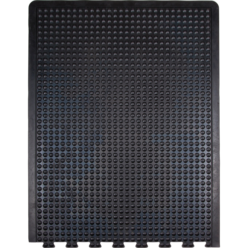 Anti-Fatigue Dome Matting, Bubbled, 3' x 4' x 1/2", Black, Rubber D. Morneault & Fils
