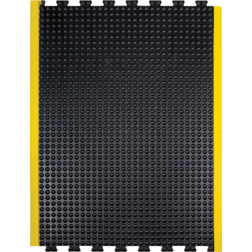 Tapis antifatigue en d&ocirc;me, &agrave; bulles, 3' x 4' x 1/2", Noir, Caoutchouc D. Morneault & Fils