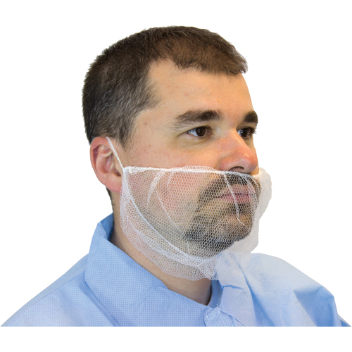 Mesh Beard Nets, Polyester, White D. Morneault & Fils