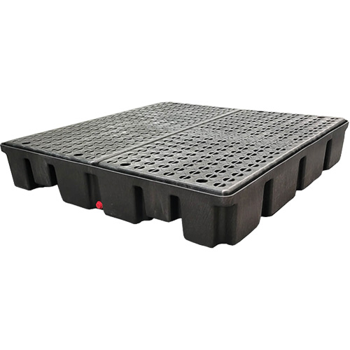 Palette emboîtable sans drain pour contr&ocirc;le des d&eacute;versements, Capacit&eacute; de d&eacute;versement 66 gal. US, 49" x 49" x 10,5" D. Morneault & Fils