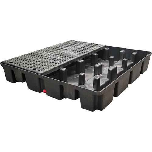 Palette emboîtable sans drain pour contr&ocirc;le des d&eacute;versements, Capacit&eacute; de d&eacute;versement 66 gal. US, 49" x 49" x 10,5" D. Morneault & Fils