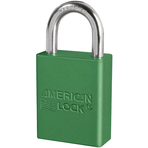 American Lock&reg; Safety Padlocks, Green, Keyed Alike, Aluminum, 1-1/2" Width D. Morneault & Fils