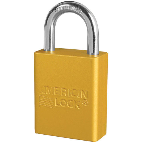 Cadenas de s&eacute;curit&eacute; American Lock, Jaune, Cl&eacute;s identiques, Aluminium, Largeur de 1-1/2" D. Morneault & Fils