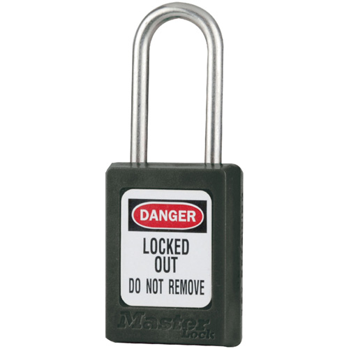 S31 Zenex Safety Padlocks, Black, Keyed Alike, Thermoplastic, 1-3/8" Width D. Morneault & Fils