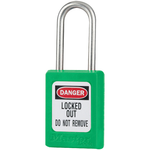 S31 Zenex Safety Padlocks, Green, Keyed Alike, Thermoplastic, 1-3/8" Width D. Morneault & Fils