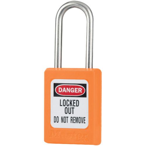 S33 Zenex Safety Padlocks, Orange, Keyed Alike, Thermoplastic, 1-3/8" Width D. Morneault & Fils