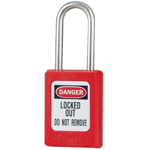 S33 Zenex Safety Padlocks, Red, Keyed Alike, Thermoplastic, 1-3/8" Width D. Morneault & Fils