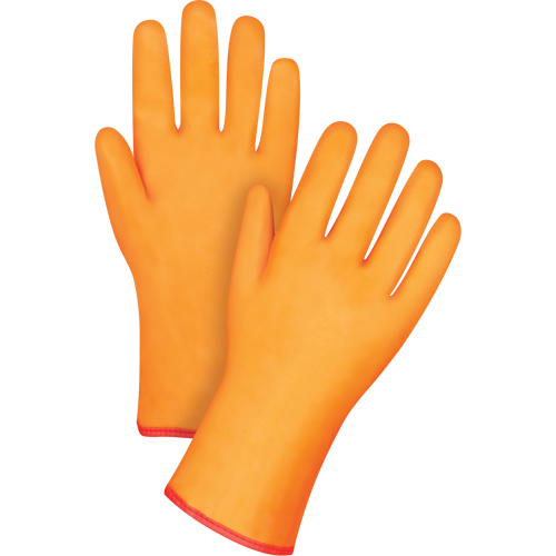 Winter-Lined Chemical-Resistant Gloves, Size Large/9, 12" L, PVC, Foam Fleece Inner Lining, Winter Weight D. Morneault & Fils