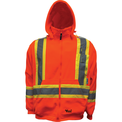 Safety Fleece Hoodie, Fleece/Polyester, Small, Orange D. Morneault & Fils