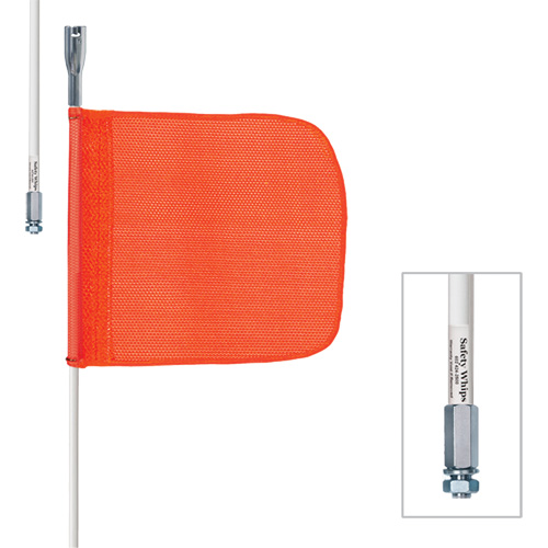 Tiges de s&eacute;curit&eacute; robustes Safety Whip, Fixation Filet&eacute;, Hauteur 5', Orange D. Morneault & Fils