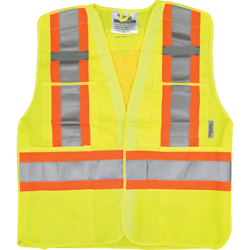 Veste de s&eacute;curit&eacute; pour la circulation, Jaune lime haute visibilit&eacute;, Moyen/Petit, Polyester D. Morneault & Fils