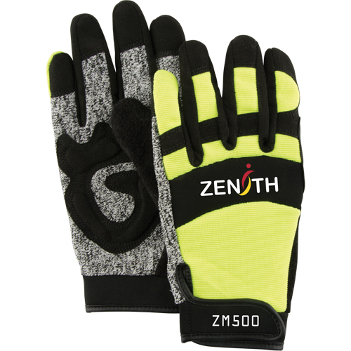 ZM500 High-Visibility Cut-Resistant Mechanic's Gloves, HPPE Palm, Size 2X-Large D. Morneault & Fils