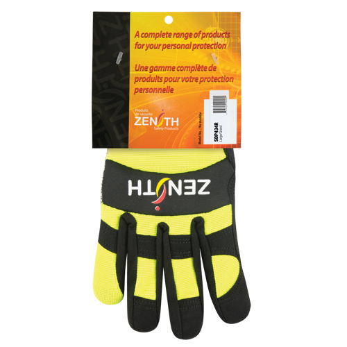 ZM500 High-Visibility Cut-Resistant Mechanic's Gloves, HPPE Palm, Size 2X-Large D. Morneault & Fils
