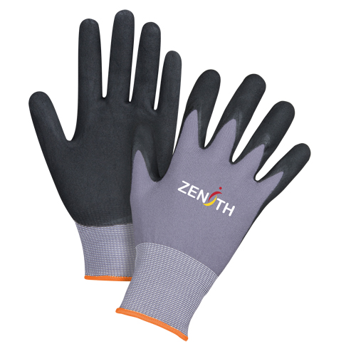 Gants ZX-1 de premi&egrave;re qualit&eacute; compatibles avec les &eacute;crans tactiles, 7/Petit, R&ecirc;vetement Nitrile/Mousse de nitrile, Calibre 15, Enveloppe en Nylon D. Morneault & Fils